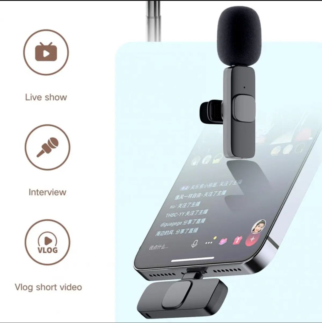 Picture of K8 Official Microphone High Quality Material Wireless Microphone For Smartphone Type C For Vlog Video Creators
