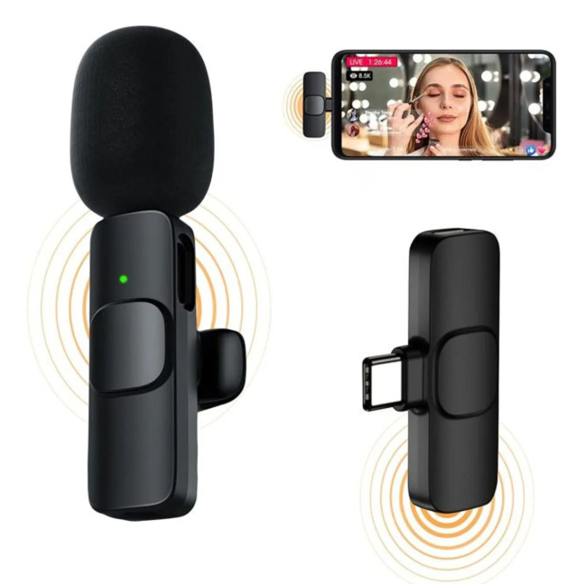 Picture of K8 Wireless Bluetooth Microphone System for Smartphones, Type-C Compatible - K8 Type C Single