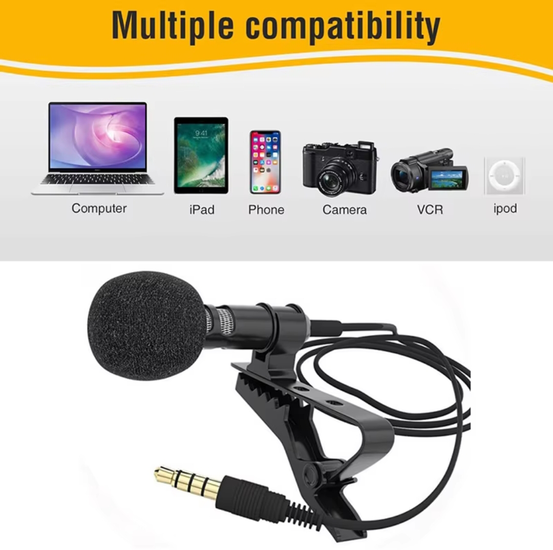 Picture of 3.5mm Mini Microphone for Smartphone and Audio Devices, Clear Sound, Universal Compatibility, Black