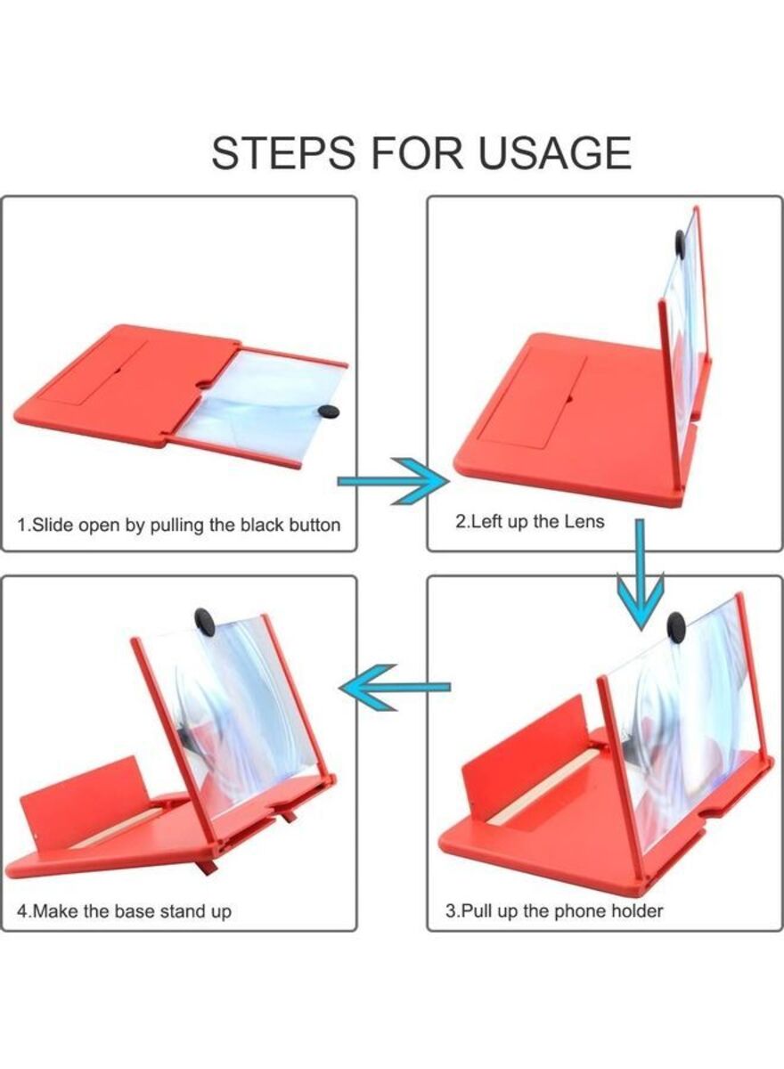 Picture of 3D Glass Magnifier Mobile Screen 8.5" inchi Amplifier Foldable Glass Display - Multicolor
