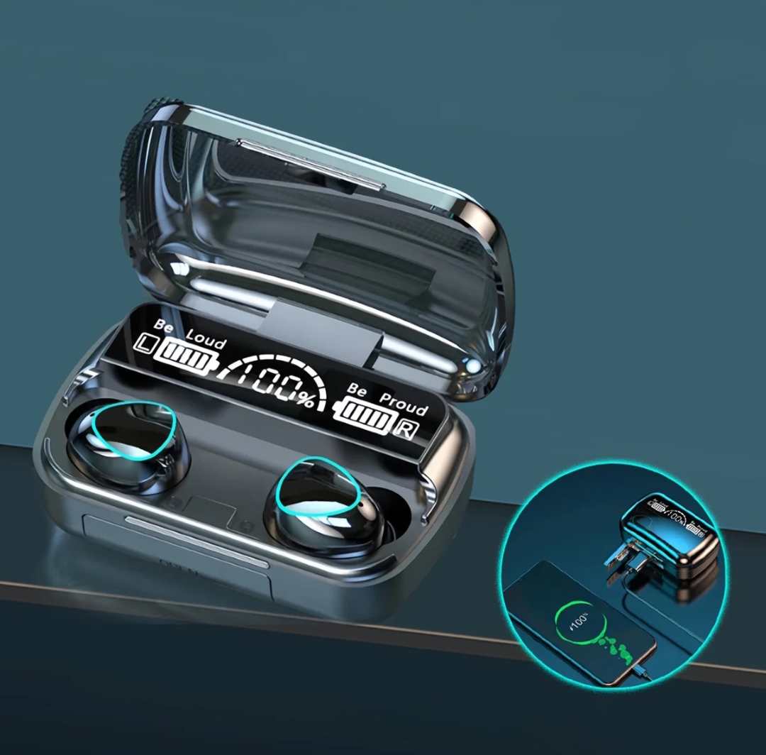 Picture of Mocho M10 TWS Bluetooth Wireless Headphones with Charging Box - Waterproof, Stereo Sound, High-Quality Base - Black