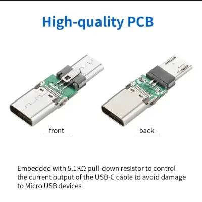Picture of USB Type C to USB Type B Convertor Or Adaptor For Smartphone Cable Microphone's All Device Supported - Multicolor