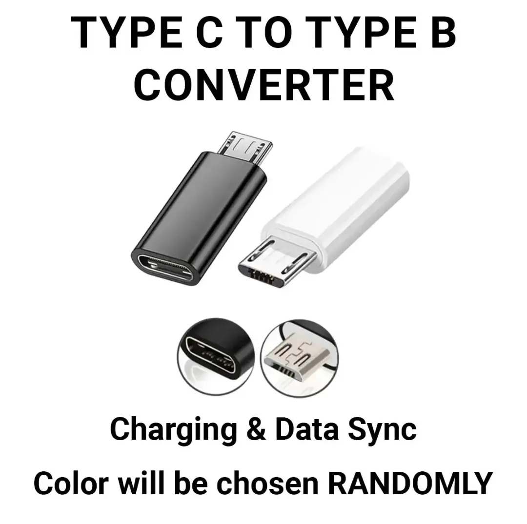 Picture of USB Type C to USB Type B Convertor Or Adaptor For Smartphone Cable Microphone's All Device Supported - Multicolor