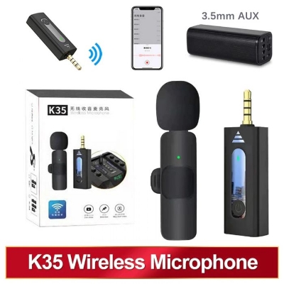 Picture of K35 DUAL WIRELESS DYNAMIC MICROPHONE WITH NOISE CANCELLING - 3.5mm
