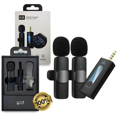 Picture of K35 DUAL WIRELESS DYNAMIC MICROPHONE WITH NOISE CANCELLING - 3.5mm