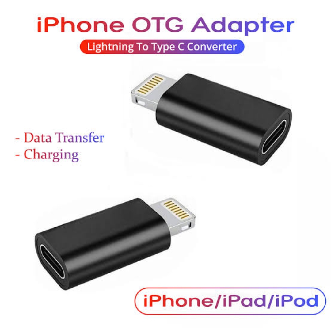 Picture of Type-C to Lightning OTG Charging Converter - Metal Body for iPhone - Multicolor