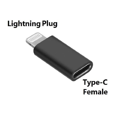 Picture of Type-C to Lightning OTG Charging Converter - Metal Body for iPhone - Multicolor