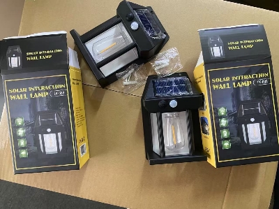 Picture of New Outdoor Solar Wall Lamp,Solar Tungsten Wall Light, Motion Sensor Wall Lights,Solar Tungsten Wall Light Motion Sensor LED Wall Sconce IP65 Waterproofs Solar Securitys Light (Black+Black) - Black