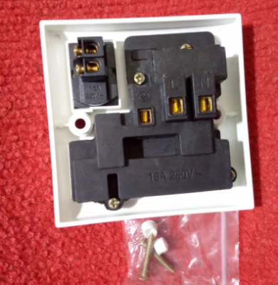 Picture of THIN PIN 8 Pin Combined Switch Board Power Switch 3Pin 2Pin Combined Socket 250V 16A 8 Pin Combined Socket Wall Socket Gang Switch Socket - White