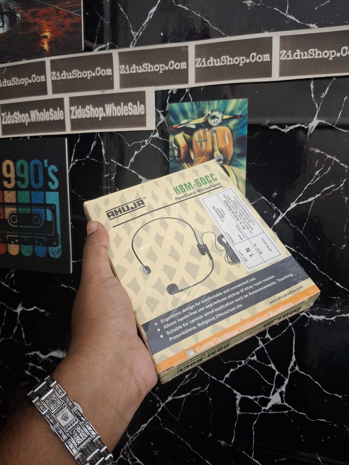 Picture of Ahuja HBM-60CC Headband Microphone Electret Condenser Cardioid Neck microphone - Microphone For Sound Box Or Ampliflyer