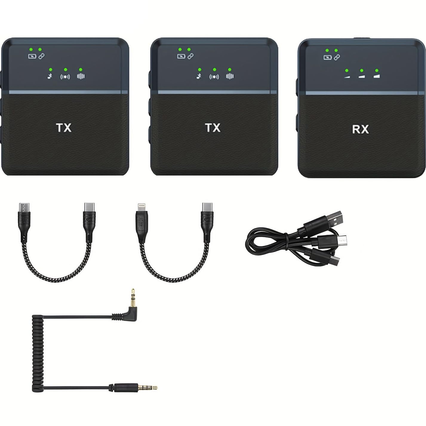 Picture of SX9 Dual Mini Wireless Microphone For Type C & 3.5 Interface (1:2)