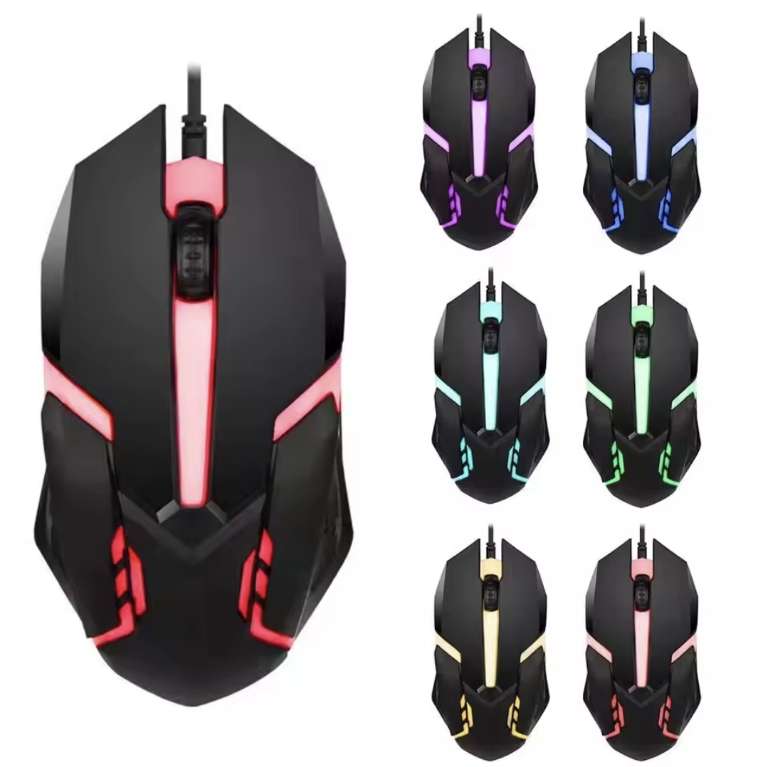 Picture of Wired Gaming Mouse LED Laptops PC Computers Optical Mice Computer Mouse- BLACK - Black