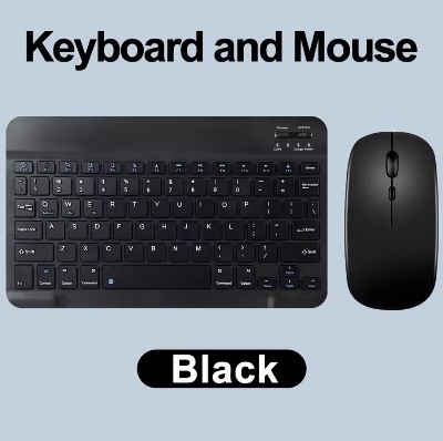Picture of Mini Wireless Keyboard Mouse Combo Pack Black & White Plastic Body Non-Rechargable AAA Battery System Qualityfull Material