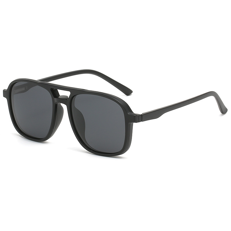 Picture of Sun Glass For Men High Quality & Full Black Sunglass Stylish & Fashionable Mate Black Frame Plastic Body - Black