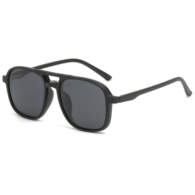 Picture of Sun Glass For Men High Quality & Full Black Sunglass Stylish & Fashionable Mate Black Frame Plastic Body - Black