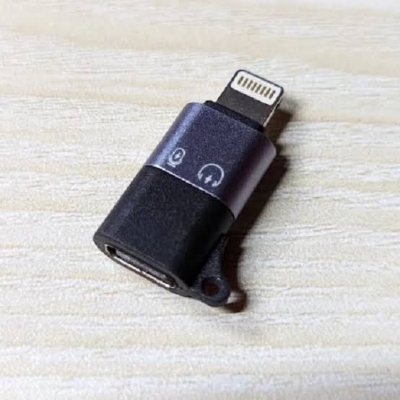 Picture of Type C To Lightning Adaptor For OTG Connection Microphone Or First Charging iphone - Matte Black