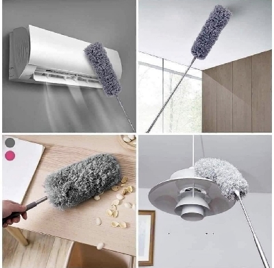 Picture of Adjustable microfiber dusting brush extend streach feather home Duster air conditioner car furniture fan cleaning accessories or cleaning brush minimalistics - Grey