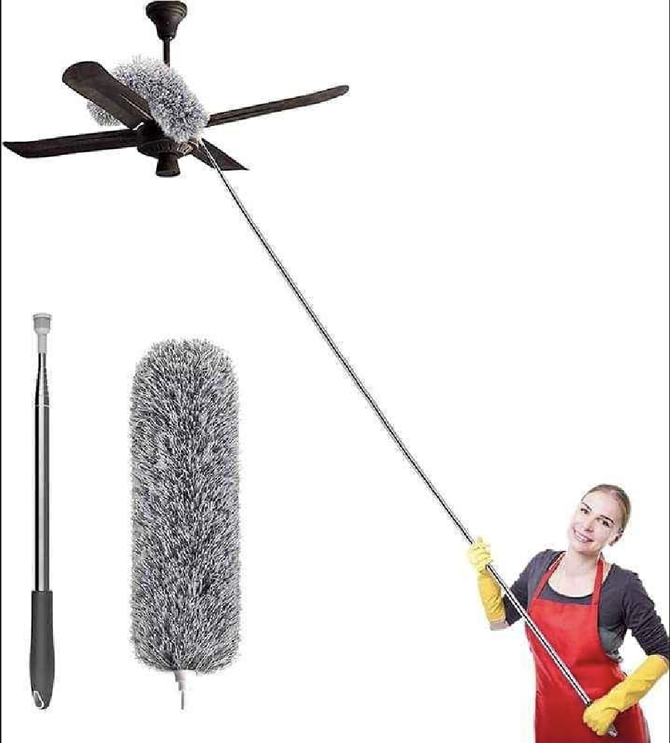 Picture of Adjustable microfiber dusting brush extend streach feather home Duster air conditioner car furniture fan cleaning accessories or cleaning brush minimalistics - Grey