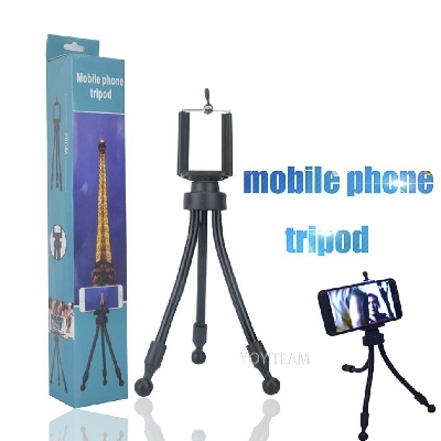 Picture of mini protable tripod mobile stand adjustable material plastic & rubber body - Black