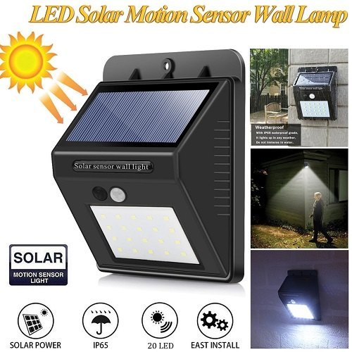 Picture of Solar Powered Sensor Wall Light 30 LED Lamp
Automatic Light For Outdoor or Camp Site Light - Black