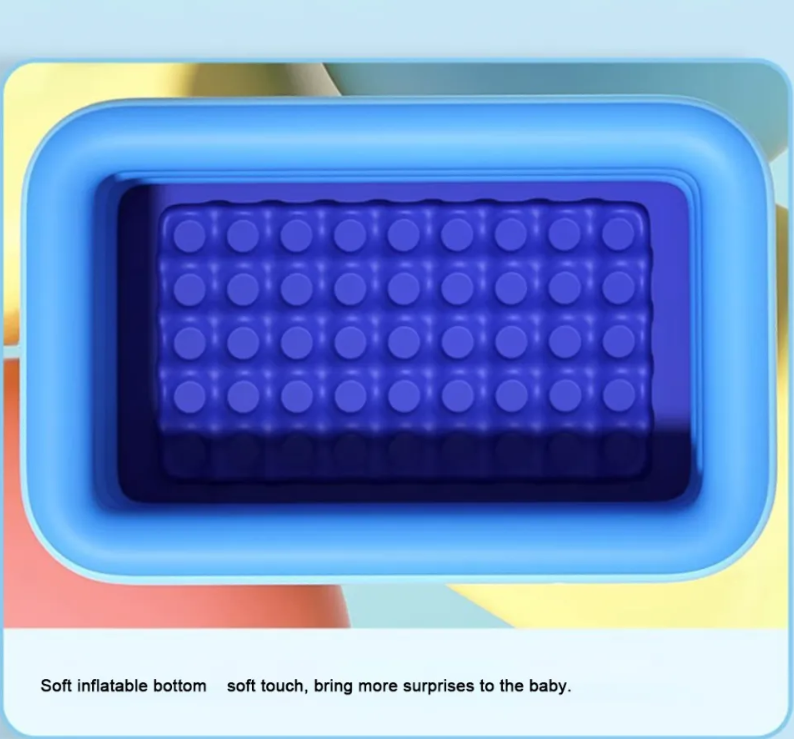 Picture of 180cm Large Size Inflatable Swimming Pool For Kids Swimming Pool For Family Inflatable Pool Wiht FREE Manual Air Pump - Lake Blue