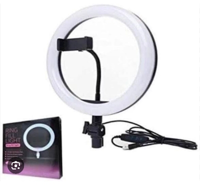 Picture of 10 inchi Only Ring Light With Mobile Holder For Ring Light Stand Video kit 3 in 1 light mode also brightness controll system tiktok light or vloging light - Black