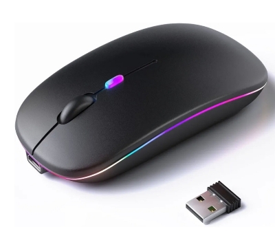 Picture of Rechargable Wireless Bluetooth Mouse For Smartphone, Laptop & Computer Black - Black