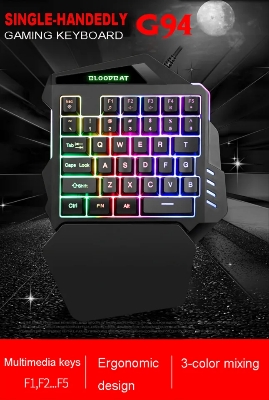 Picture of Mini Gaming Keyboard For Mobile Gamming Pubg & Free Fire RGB Keyboard Type A 1.5m Long Cable