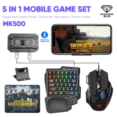 Picture of M1 PRO 5 in 1 RGB Mobile Game Keyboard Mouse Combo Pack MK500