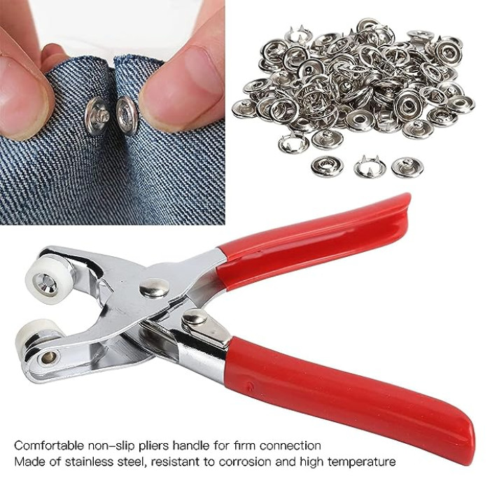 Picture of Hand Pressure Pliers For Prong Snap Button (FREE 100 BUTTON) - Multicolor