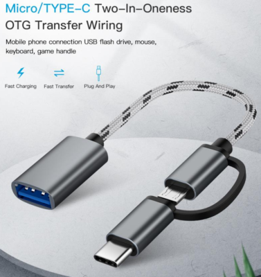 Picture of 2 In 1 USB 3.0 OTG Adapter Cable Type-C Micro USB To USB 3.0 Interface Charging - Multicolor