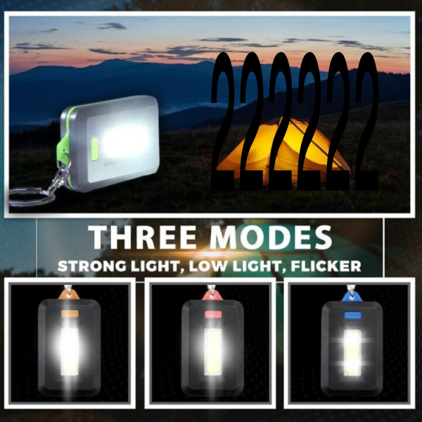 Picture of COB Mini Keychain Keyring Flashlight 3-Mode Waterproof Portable Torch Light Lamp - Multicolor