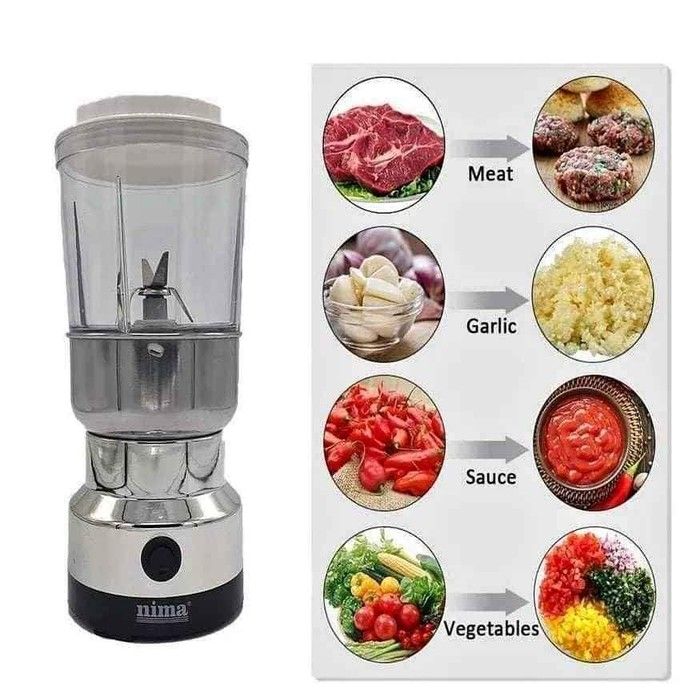 Picture of Nima Electric 2 in 1 Blender and Grinder, High Quality Heavy Duty Blender and Mixer Grinder - Grinders - Silver