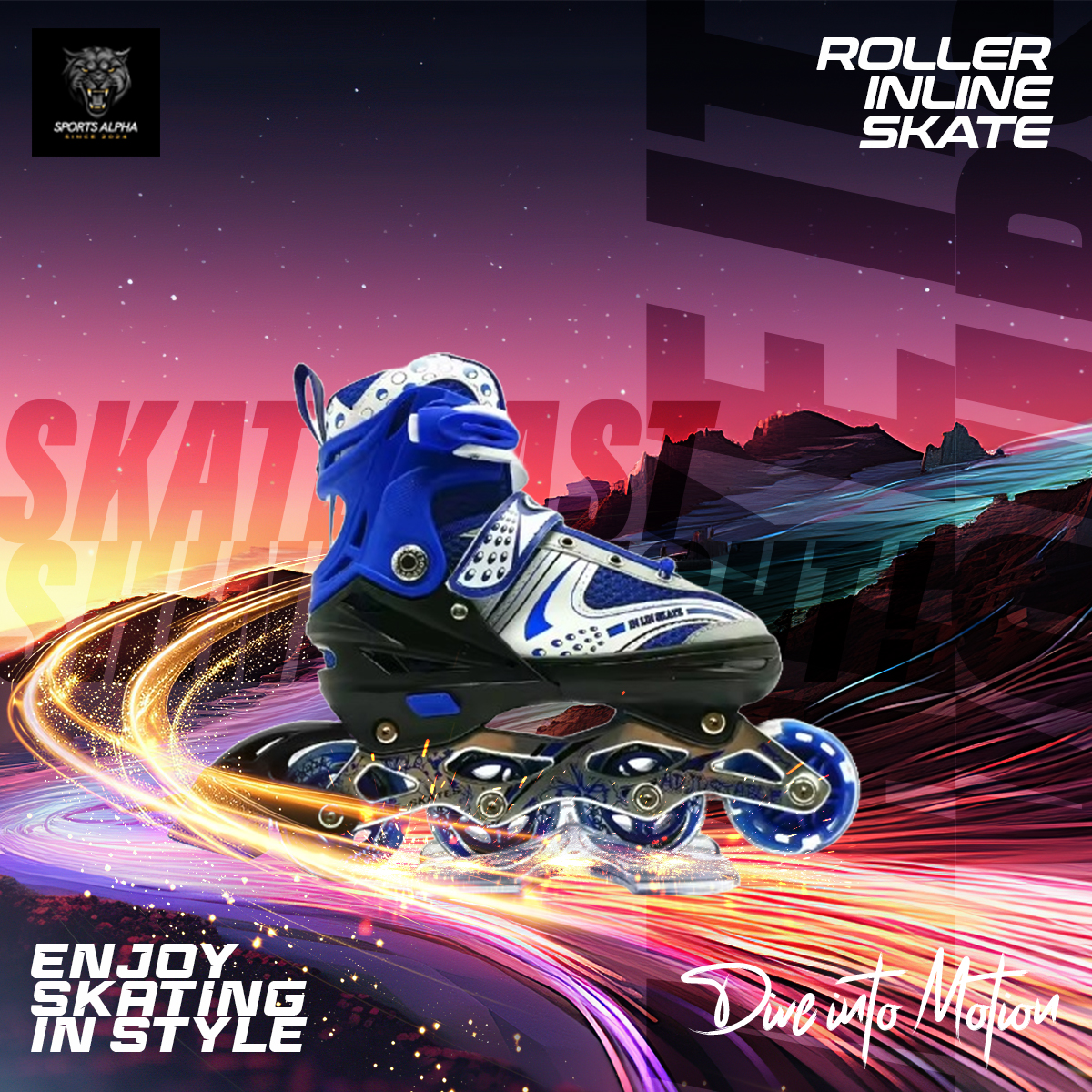 Picture of Roller Inline Skate – Power Series – Multicolor – 1 Pair – Sports Alpha