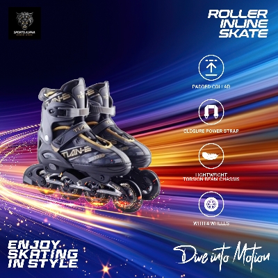 Picture of TianE Roller Inline Skate Shoes – Multicolor – 1 Pair – Stylish & Comfortable – Sports Alpha Black