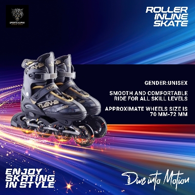 Picture of TianE Roller Inline Skate Shoes – Multicolor – 1 Pair – Stylish & Comfortable – Sports Alpha Black