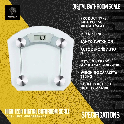 Picture of High Tech Digital Bathroom Weight/Scale - 1pcs - Best Performance - Sports Alpha Neutral