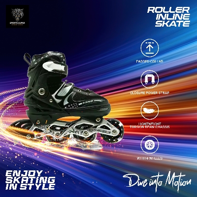 Picture of Roller Inline Skating Shoes - Multicolor - 1 Pair - Size (39-42) - High Quality - Sports Alpha Multicolor