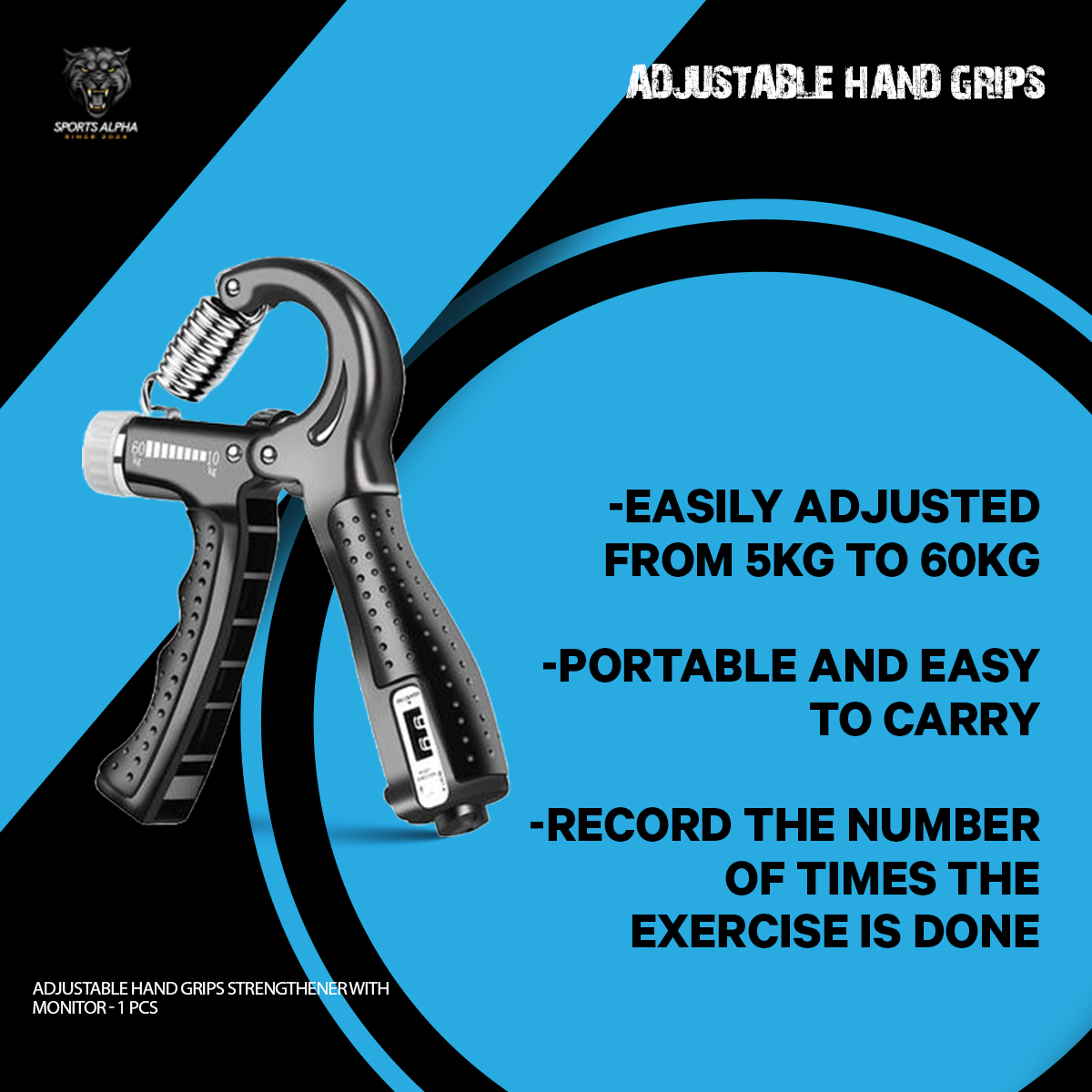 Picture of Hand Grips - Adjustable - 60KG  - 1 pcs - Multicolor - Sports Alpha Multicolor