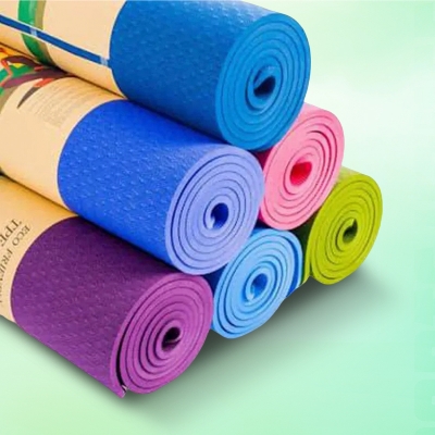 Picture of YOGA MAT | 2ft x 6ft – 6mm Thickness | New Eco-Friendly | 1 Piece | Sports Alpha Multicolor