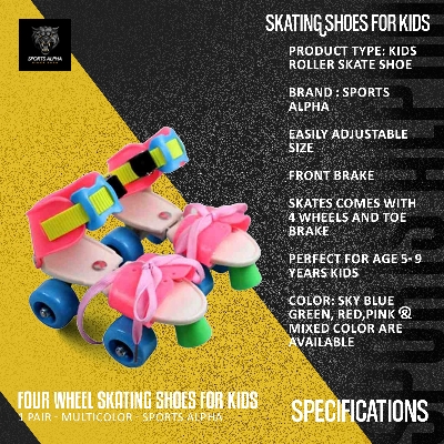 Picture of Roller Skate Shoes For Kids - 1 Pair - Multicolor - Four Wheel - Sports Alpha Multicolor