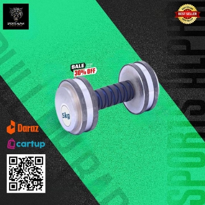 Picture of 5KG Silver Dumbbell - 1Pcs - Silver - Sports Alpha Silver