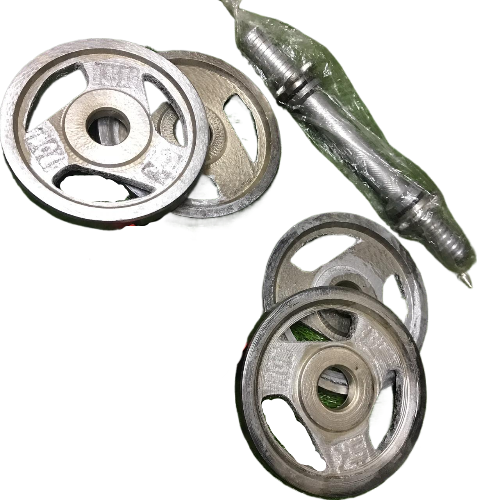 Picture of Silver Dumbbell Plate 5 KG - 1.25Kg*(4Pcs) with 1 pcs silver 10 inch stick - (Silver) - Sports Alpha Silver