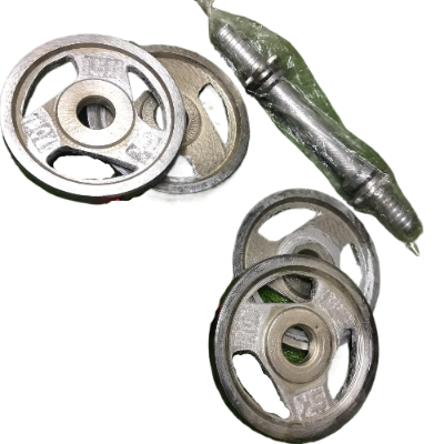 Picture of Silver Dumbbell Plate 5 KG - 1.25Kg*(4Pcs) with 1 pcs silver 10 inch stick - (Silver) - Sports Alpha Silver