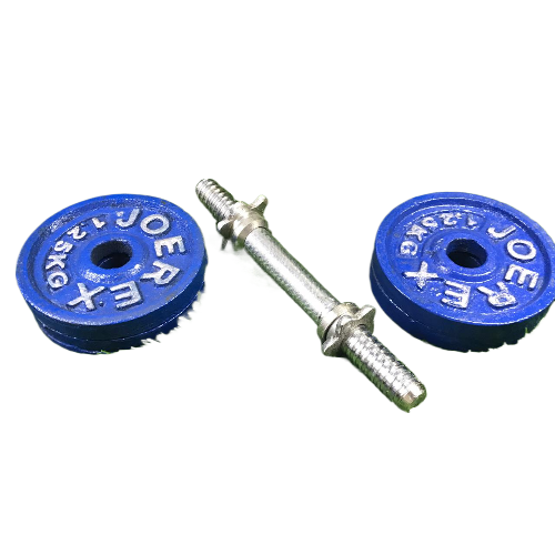Picture of 5 Kg Dumbbell Combo (1.25kg x 4 Piece Dumbbell Plate + 1 Piece 10 inch Stick) - Blue - Sports Alpha Blue