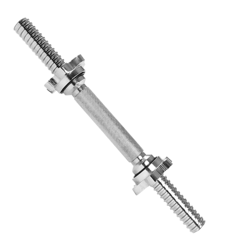 Picture of Dumbbell Stick 10 Inches Silver - 2 Pcs - Chrome Plated Solid Steel Bar - Great Value - Upscaled Quality - Durable And Reliable Dumbbell Bar Silver