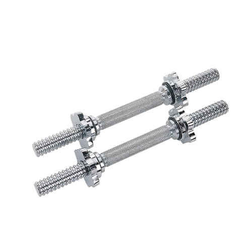 Picture of Dumbbell Stick 10 Inches Silver - 1 Pair - Chrome Plated Solid Steel Bar - Great Value - Upscaled Quality - Durable And Reliable Dumbbell Bar - Sports Alpha Silver
