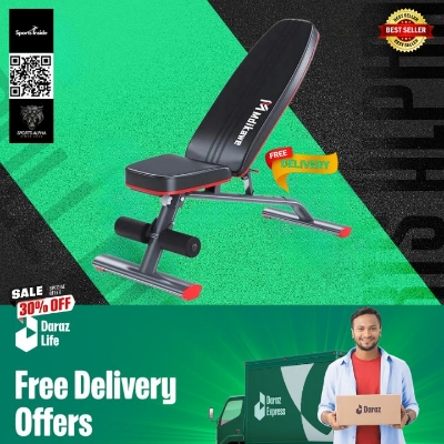 Picture of Adjustable Weight Bench | Brand – Mdikawe | Foldable Fitness & Workout Bench for Full Body Training | Sports Alpha Black