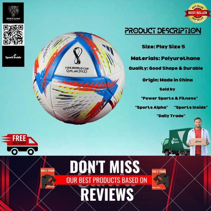 Picture of Football - Qatar Special Edition - Size 5 - Cyan | Premium Quality Club Ball for Training & Match | "Play Like a Pro" Multicolor