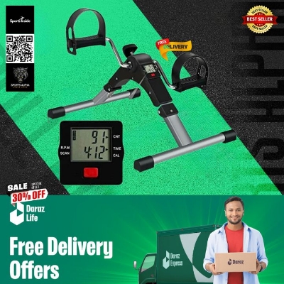 Picture of Mini Pedal Exerciser Bike |  Stay Active at Home or Office | Easy to Clean & Use |  Simple & Unique Fitness Tool | Sports Alpha Black